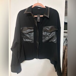 Express Black Jacket with Leather Accents